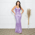 VESTIDO DE ALCINHA PAETE PETRA FINA LILAS P